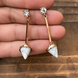 Ella Marble Dangle Stud Earrings